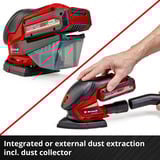 EINHELL Levigatrice multifunzione a batteria Power X-Change TE-OS 18/150 Li-Solo, 18Volt, Multi Sander rosso/Nero