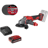EINHELL Smerigliatrice angolare a batteria professionale AXXIO 18/125, 18 Volt rosso/Nero