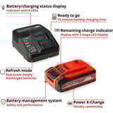 EINHELL Smerigliatrice angolare a batteria professionale AXXIO 18/125, 18 Volt rosso/Nero