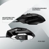 Logitech 910-006138, Mouse da gioco Nero
