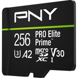 PNY Pro Elite Prime microSD 256 GB, Scheda di memoria Nero/Verde