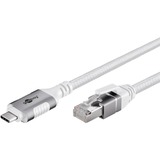 goobay Cavo Ethernet USB-C 3.2 Gen2 connettore > connettore RJ-45, Scheda di rete bianco