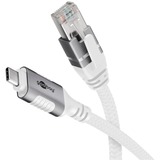 goobay Cavo Ethernet USB-C 3.2 Gen2 connettore > connettore RJ-45, Scheda di rete bianco