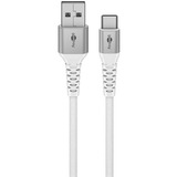 goobay Cavo tessile USB 2.0 supersoft, connettore USB-A > connettore USB-C bianco