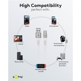 goobay Cavo tessile USB 2.0 supersoft, connettore USB-A > connettore USB-C bianco