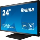 iiyama ProLite T2452MSC-B1 Monitor PC 60,5 cm (23.8") 1920 x 1080 Pixel Full HD LCD Touch screen Multi utente Nero, Monitor LED Nero, 60,5 cm (23.8"), 1920 x 1080 Pixel, Full HD, LCD, 5 ms, Nero