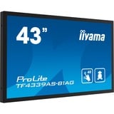 iiyama TF4339AS-B1AG Monitor PC 108 cm (42.5") 3840 x 2160 Pixel 4K Ultra HD LED Touch screen Nero, Public Display Nero (opaco), 108 cm (42.5"), 3840 x 2160 Pixel, 4K Ultra HD, LED, 8 ms, Nero