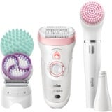 Braun Silk-épil 9 81683682 epilatore 40 pinzette Bianco, Rosa bianco/Oro rosè, Bianco, Rosa, 40 pinzette, Esfoliazione, LED, Germania, 1 SensoFoil