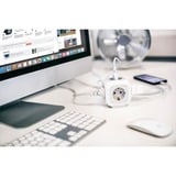 Brennenstuhl Cubo prese ALEA-Power 4 vie, Ciabatta grigio chiaro/Bianco