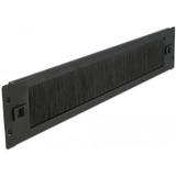 DeLOCK 66346 porta accessori Pannello spazzolato, Instradamento dei cavi Nero, Pannello spazzolato, Nero, Metallo, Nylon, 2U, Cina, 48,3 cm (19")