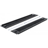 DeLOCK 66346 porta accessori Pannello spazzolato, Instradamento dei cavi Nero, Pannello spazzolato, Nero, Metallo, Nylon, 2U, Cina, 48,3 cm (19")