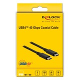 DeLOCK 86979 cavo USB 0,8 m USB4 Gen 3x2 USB C Nero Nero, 0,8 m, USB C, USB C, USB4 Gen 3x2, 40000 Mbit/s, Nero