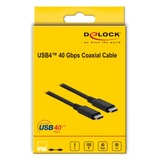 DeLOCK 86979 cavo USB 0,8 m USB4 Gen 3x2 USB C Nero, Cavo coassiale Nero, 0,8 m, USB C, USB C, USB4 Gen 3x2, 40000 Mbit/s, Nero