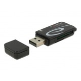 DeLOCK 91602 lettore di schede USB 2.0 Nero Nero, MMC, MMC Mobile, MMC+, MMCmicro, MicroSD (TransFlash), MicroSDHC, MicroSDXC, MiniSD, RS-MMC, SD,..., Nero, 480 Mbit/s, Android 10.0+, Chrome OS 86.0+, Linux Kernel 3.2+, Mac OS 10.15.7+, Windows 8.1/10, USB 2.0, 22 mm