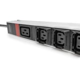 Digitus PDU IT base con profilo in alluminio, 27 prese, 24x C13, 3x C19, Ciabatta Nero/alluminio
