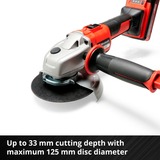EINHELL AXXIO smerigliatrice angolare 12,5 cm 8500 Giri/min 1,16 kg rosso/Nero, 8500 Giri/min, 12,5 cm, Batteria, 2,6 Ah, 1,16 kg