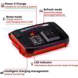EINHELL Power-X-Twincharger 3 A Caricabatteria per interni Nero, Rosso, Caricabatterie Nero/Rosso, Nero, Rosso, Caricabatteria per interni