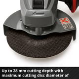 EINHELL Smerigliatrice angolare a batteria Power X-Change TE-AG 18/115 Q Li Solo, 18 Volt rosso/Nero