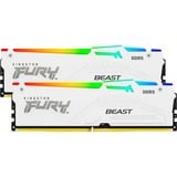 Kingston FURY FURY Beast 64GB 6400MT/s DDR5 CL32 DIMM (Kit da 2 moduli) White RGB EXPO, Memoria bianco, 64 GB, 2 x 32 GB, DDR5, 288-pin DIMM, Bianco
