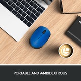 Logitech M171 Blue-K mouse Ambidestro RF Wireless Ottico 1000 DPI blu, Ambidestro, Ottico, RF Wireless, 1000 DPI, Blu
