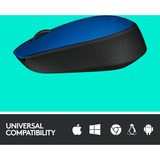 Logitech M171 Blue-K mouse Ambidestro RF Wireless Ottico 1000 DPI blu, Ambidestro, Ottico, RF Wireless, 1000 DPI, Blu