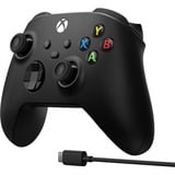 Microsoft Xbox Wireless Controller + USB-C Cable Nero Gamepad Analogico/Digitale PC, Xbox One, Xbox One S, Xbox One X, Xbox Series S, Xbox Series X Nero, Gamepad, PC, Xbox One, Xbox One S, Xbox One X, Xbox Series S, Xbox Series X, D-pad, Tasto Home, Pulsante Menu, Pulsante Condividi, Analogico/Digitale, Con cavo e senza cavo, Nero