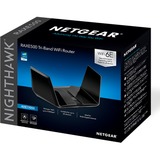 Netgear Nighthawk RAXE500 router wireless Gigabit Ethernet Tri-band (2,4 GHz/5 GHz/6 GHz) Nero Nero, Wi-Fi 6 (802.11ax), Tri-band (2,4 GHz/5 GHz/6 GHz), Collegamento ethernet LAN, Nero, Router da tavolo