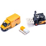 SIKU 6335 modellino in scala Set logistico Preassemblato, Veicolo modello Set logistico, Preassemblato, Qualsiasi tipo, Metallo, Plastica, DHL Logistics, 7 pz