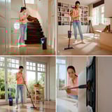 Vileda H2PrO Set di mocio piatto, Tergipavimento Nero/Rosso