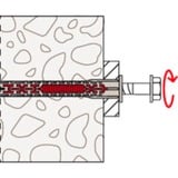 fischer Tassello a gambo lungo DuoXpand 10x140 FUS grigio chiaro/Rosso