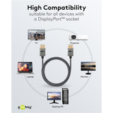 goobay Cavo DisplayPort 2.0/2.1 Slim argento/Nero