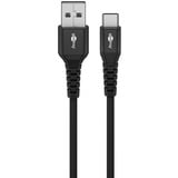goobay Cavo tessile USB 2.0 supersoft, connettore USB-A > connettore USB-C Nero