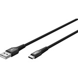 goobay Cavo tessile USB 2.0 supersoft, connettore USB-A > connettore USB-C Nero
