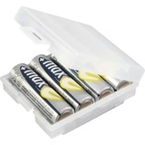 Ansmann 4000740 scatola batteria Trasparente, Bianco, Contenitore batteria trasparente, Trasparente, Bianco, 4 AAA / AA