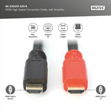 Digitus Cavo HDMI High Speed, con amplificatore Nero/Rosso