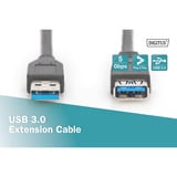Digitus Cavo di prolunga USB 3.2 Gen 1, connettore USB-A > presa USB-A Nero