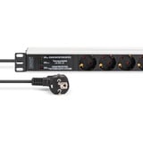 Digitus Multipresa 19" PDU con profilo in alluminio, 7 vie, Ciabatta Nero/alluminio