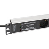Digitus Multipresa 19" PDU con profilo in alluminio, 7 vie, Ciabatta Nero/alluminio