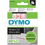 Dymo D1 - Standard Etichette - Rosso su bianco - 12mm x 7m Rosso su bianco, Poliestere, Belgio, -18 - 90 °C, DYMO, LabelManager, LabelWriter 450 DUO