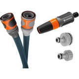 GARDENA Tubo tessile Liano Xtreme 1/2", set da 10 metri, Tubo flessibile grigio scuro/Orange