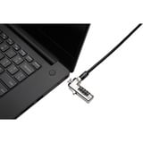 Kensington Lucchetto per laptop con combinazione Slim, Castello Nero/Argento, Kensington, Chiave, Acciaio al carbonio, Nero