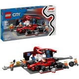 LEGO City 60443 Pit Stop e Meccanici con Monoposto Ferrari F1 - Officina, Macchina Giocattolo e Accessori, Giochi Bambini 6+, Giochi di costruzione Macchina Giocattolo e Accessori, Giochi Bambini 6+, Set da costruzione, 6 anno/i, Plastica, 322 pz, 600 g