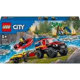 LEGO City Fuoristrada antincendio e gommone di salvataggio, Giochi di costruzione Set da costruzione, 5 anno/i, Plastica, 301 pz, 552 g