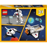 LEGO Creator 31134 Space Shuttle, Set 3 in1 con Astronauta e Astronave Giocattolo, Giochi per Bambini 6+ Idea Regalo Creativa, Giochi di costruzione Set 3 in1 con Astronauta e Astronave Giocattolo, Giochi per Bambini 6+ Idea Regalo Creativa, Set da costruzione, 6 anno/i, Plastica, 144 pz, 209 g