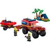 LEGO Fuoristrada antincendio e gommone di salvataggio, Giochi di costruzione Set da costruzione, 5 anno/i, Plastica, 301 pz, 552 g