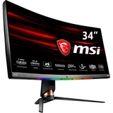MSI Optix MPG341CQR 86,4 cm (34") 3440 x 1440 Pixel UltraWide Quad HD LCD Nero, Monitor di gioco Nero, 86,4 cm (34"), 3440 x 1440 Pixel, UltraWide Quad HD, LCD, 1 ms, Nero
