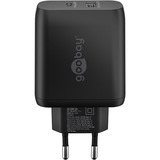 goobay Caricatore rapido duale USB-C, PD, GaN, 65 watt, Caricabatterie Nero