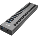 i-tec U3CHARGEHUB16 Caricabatterie per dispositivi mobili Grigio Interno, Hub USB Nero, Interno, AC, Grigio
