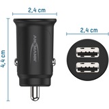 Ansmann In-Car-Charger CC212, Caricabatterie Nero