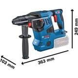 Bosch GBH 18V-28 C PROFESSIONAL SDS-plus, Trapano a percussione blu/Nero, SDS-plus, Nero, Blu, Rosso, Motore senza spazzole, 2,8 cm, 3,3 J, 4220 bpm